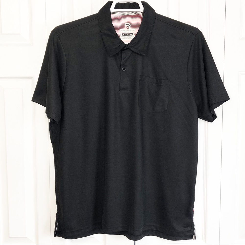 NWT International Report Black Short Sleeve Polo Golf Shirt XL